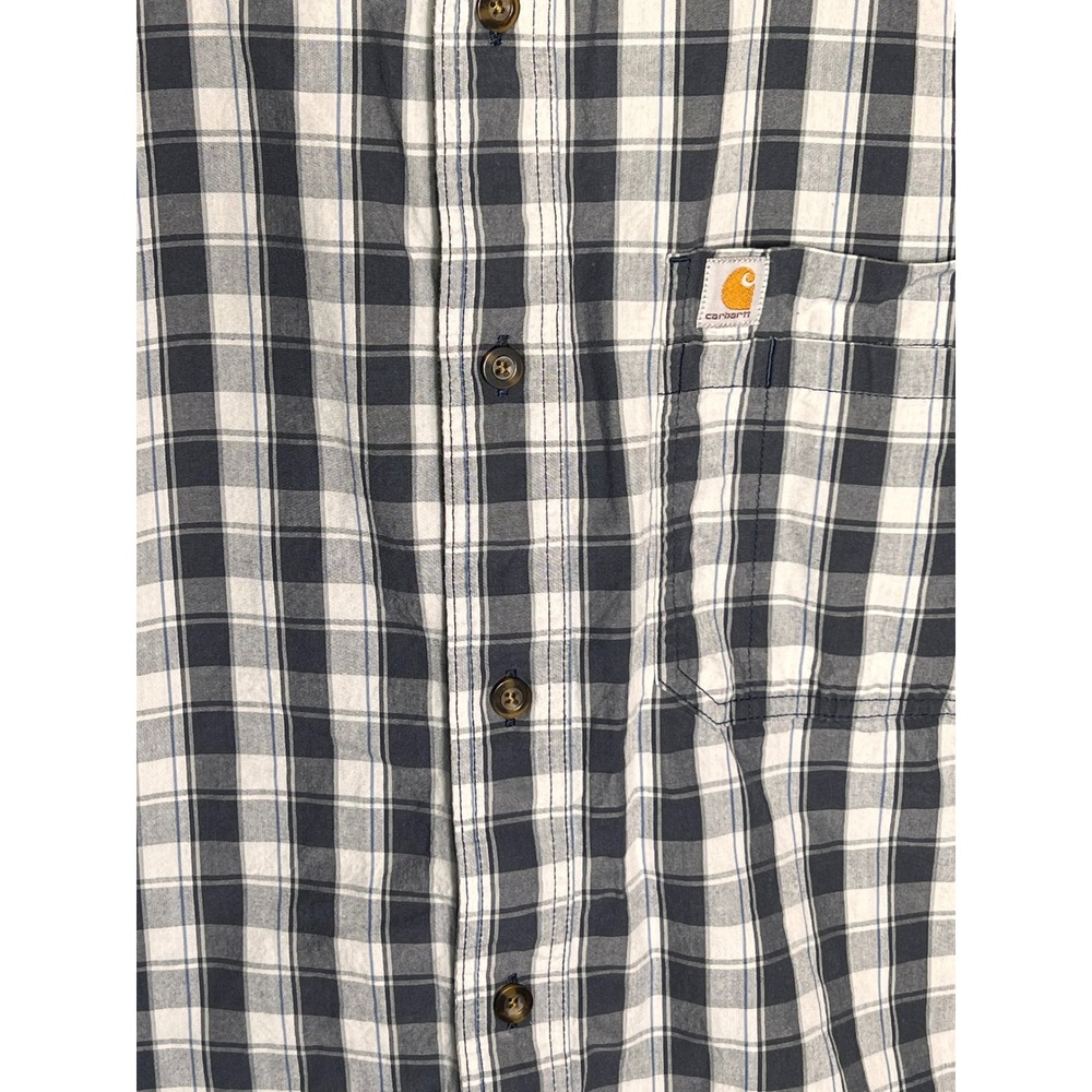 Carhartt Mens XL Relaxed Fit Plaid Short Sleeve Button Up Shirt‎ - Picture 2 of 7
